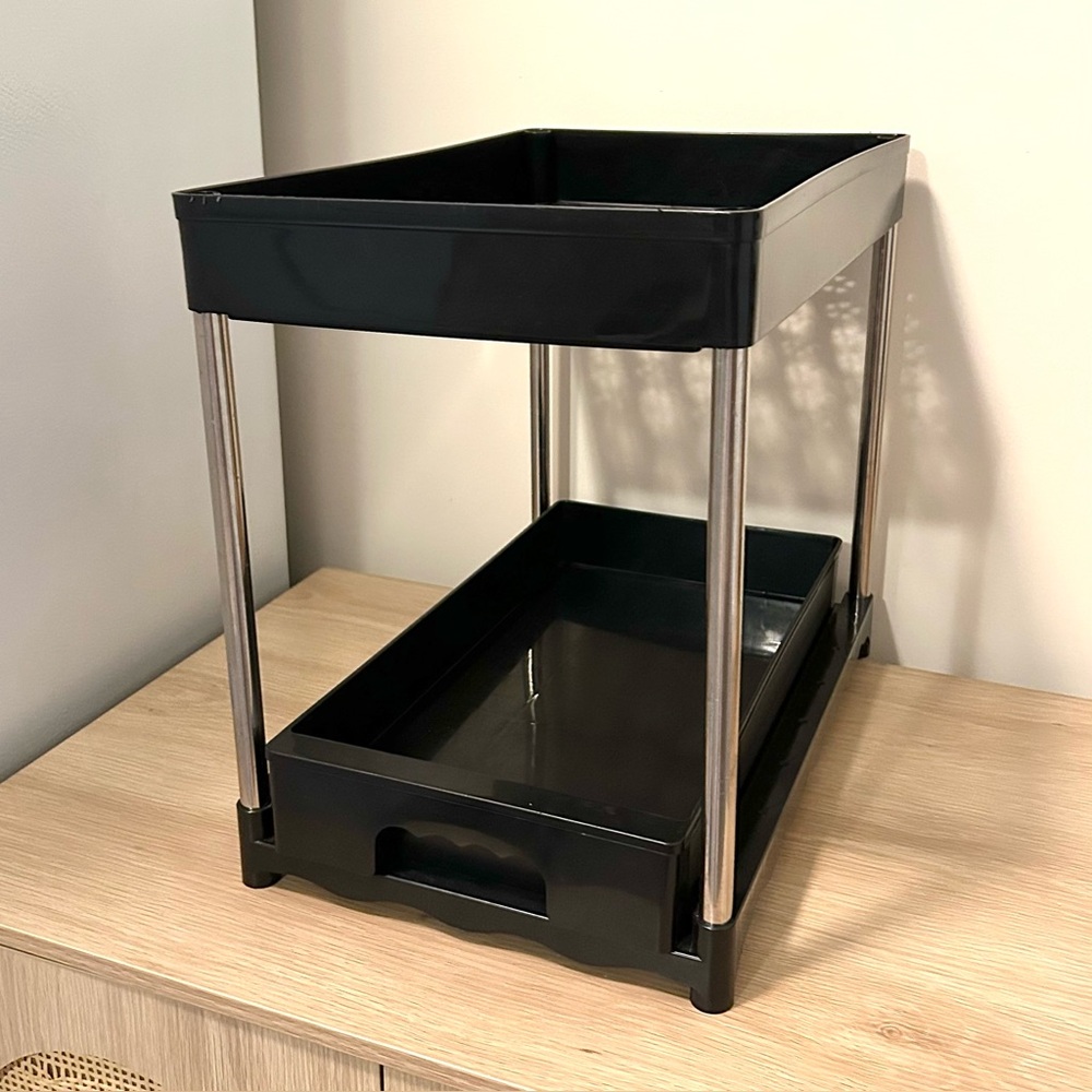 Tiered Under the Sink Organizer with Pull Out Drawer